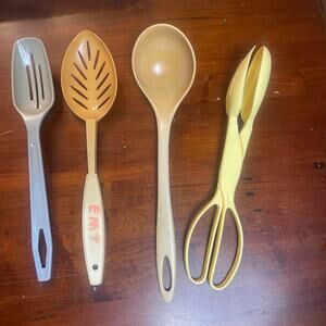 Vintage Nylon Serving Utensils Slotted Spoons King Craft Ensar Corp. Lot Bundle